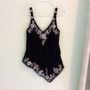 Sleeveless Black Top, Studio 1940, Size 8